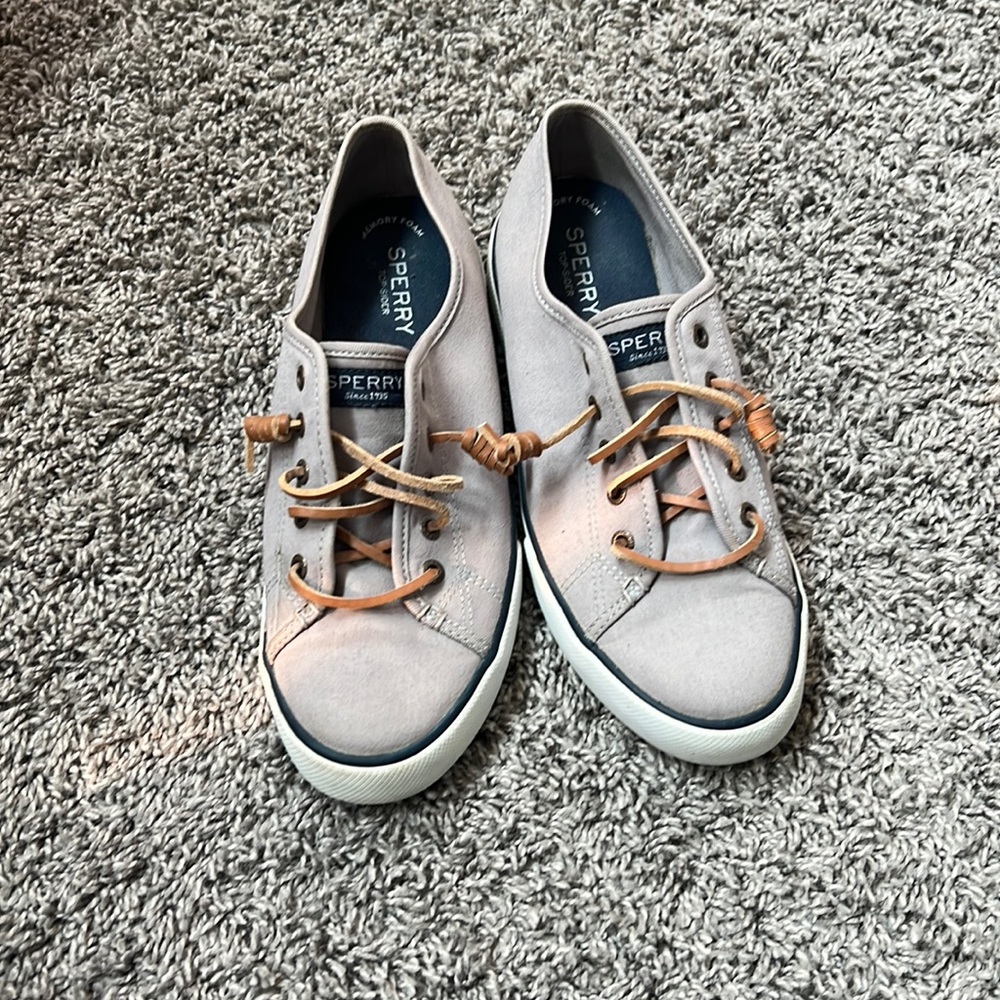 Sperry loafers, gray, size 8.